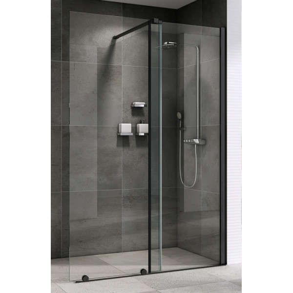 Душевая стенка Abber Komfort 120x200 стекло прозрачное, профиль черный (AG09120B) Душевая стенка Abber Komfort 120x200 стекло прозрачное, профиль черный (AG09120B)