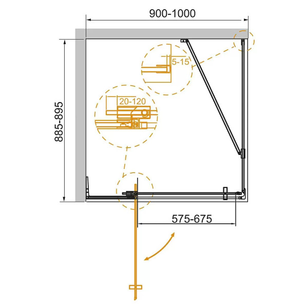Душевой уголок Cezares Slider 90x90x195 стекло бронза, профиль хром (SLIDER-AH-1-90-90/100-BR-Cr) Душевой уголок Cezares Slider 90x90x195 стекло бронза, профиль хром (SLIDER-AH-1-90-90/100-BR-Cr)