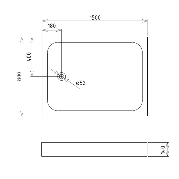 Душевой поддон Gemy ST13C 150х80