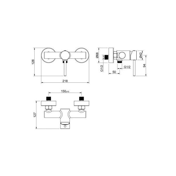 Смеситель для душа Aquatek Европа шлифованное золото (AQ1360BG)