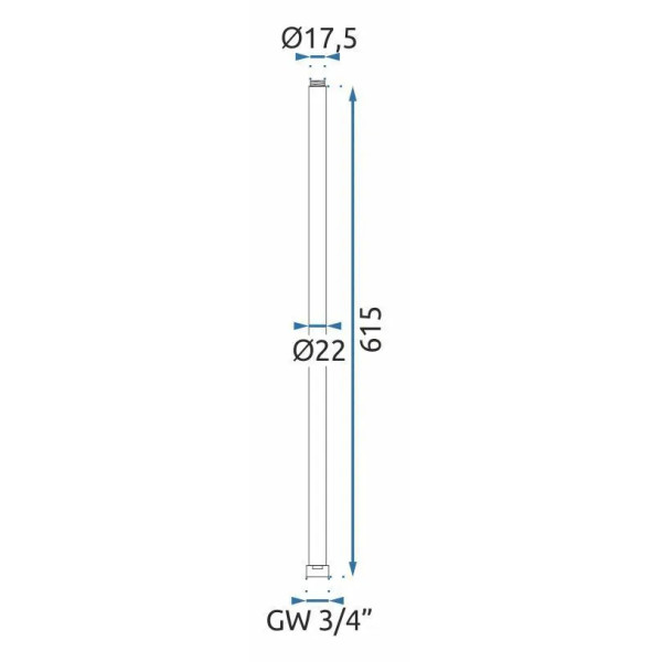 Удлинитель душевой стойки Rea 60 см Gold mat (Tom, Soul, Aldi, Bliss, Santos, Roger, Lungo с термостатом, Luis, Vigo) (REA-K6652)