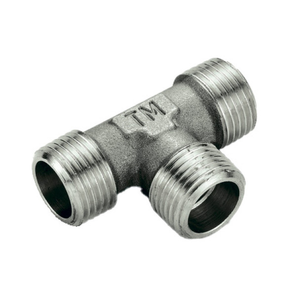 Тройник 3/8" ННН Tiemme (никель) 1500619 / 1572N030303 Тройник 3/8" ННН Tiemme (никель) 1500619 / 1572N030303