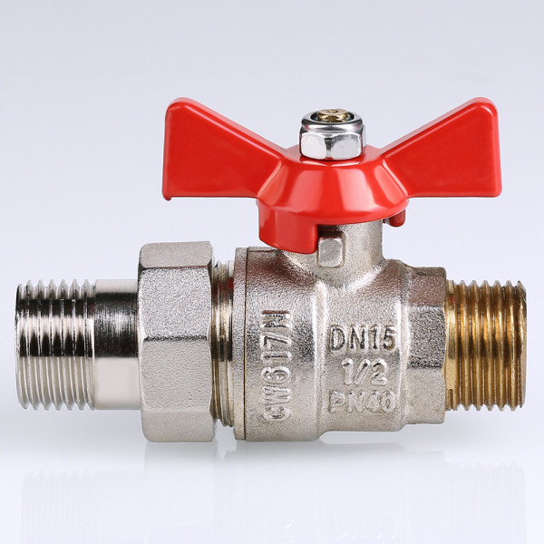 Кран 1/2" НН шаровый со сгоном Valtec Base (красная бабочка) VT.226.N.04 Кран 1/2" НН шаровый со сгоном Valtec Base (красная бабочка) VT.226.N.04