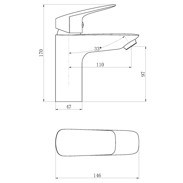 Смеситель для раковины Esko Калининград хром (KG26)