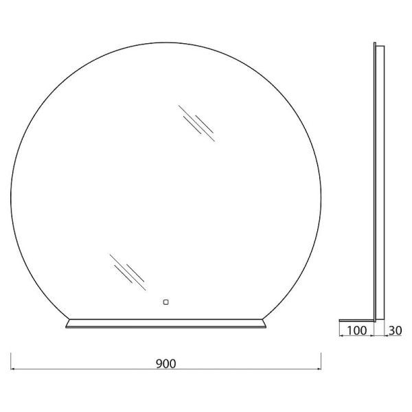Зеркало с подсветкой BelBagno SPC-RNG 90 с полкой (SPC-RNG-900-LED-TCH-MENS)