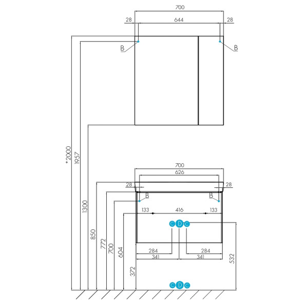 Шкаф зеркальный Aquaton Асти 70 (1A263402AX010) Шкаф зеркальный Aquaton Асти 70 (1A263402AX010)