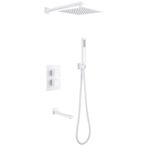 Душевая система Abber Daheim с изливом белый матовый (AF8250W)