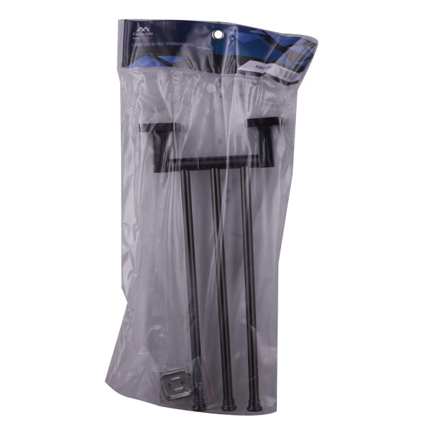 Полотенцедержатель Fashun 3-х реечн.поворот. 334х175х60 мм цинк. сплав+нерж.сталь графит (A2613-17)