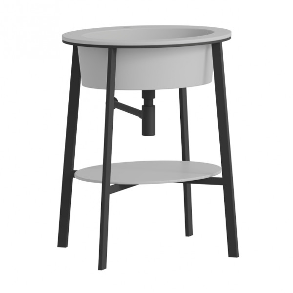 Раковина с консолью Аbber Bequem 50x50x83 белая матовая (AC2131MW)