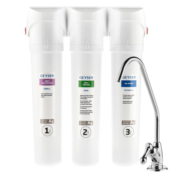 Фильтр под мойку Гейзер Смарт универсальный с краном (с быстросъемными модулями) (11048)