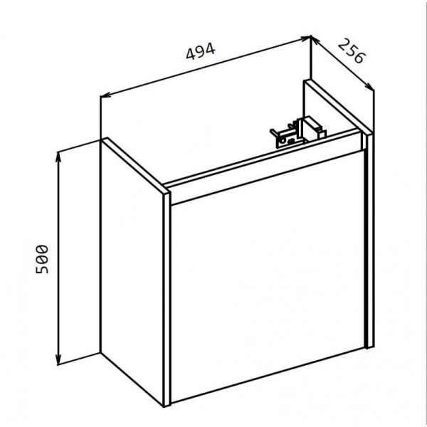 Тумба подвесная BelBagno Kraft Mini 50 Rovere Tabacco правая (KRAFT MINI-500/260-1A-SO-RT-R)