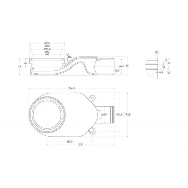 Душевой лоток BelBagno Luce 700 мм белый (BB-LD-Luce-70-BIANCO)