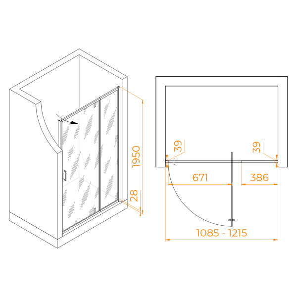Душевая дверь RGW Passage 110x195 стекло прозрачное, профиль черный (35080812-14) Душевая дверь RGW Passage 110x195 стекло прозрачное, профиль черный (35080812-14)