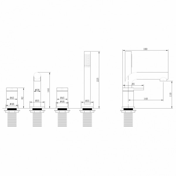 Смеситель на борт ванны Abber Emotion никель (AF8813NG)