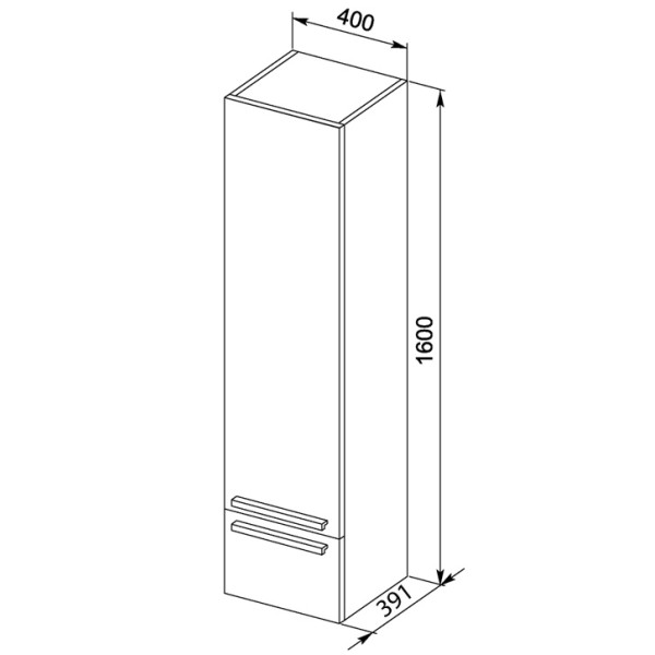 Пенал подвесной Aquanet Нота 40 белый (165407)