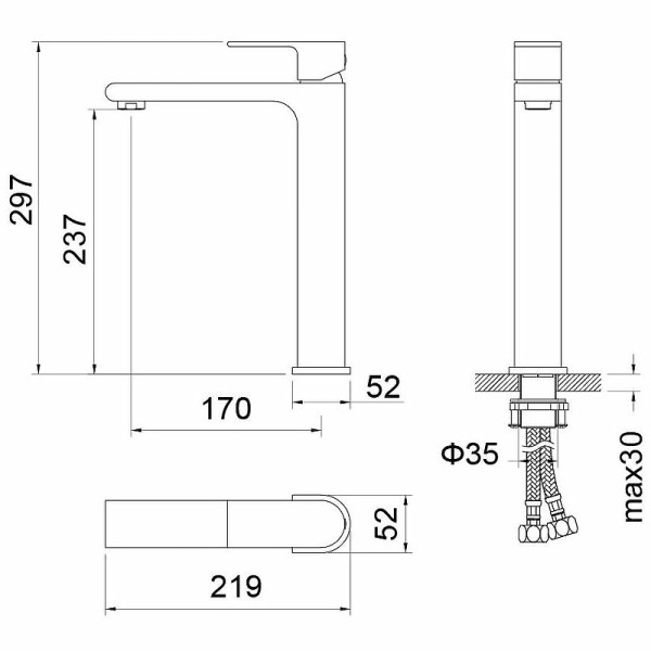 Смеситель для раковины Aquatek Лира черный матовый (AQ1404MB)