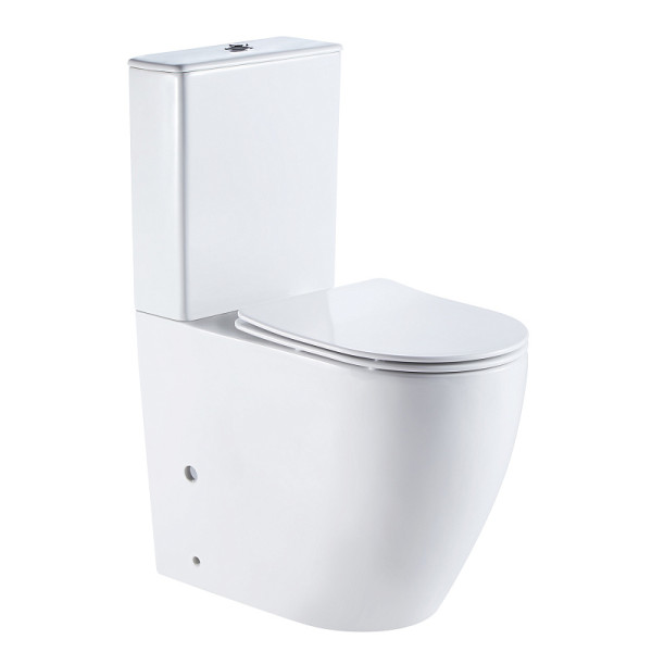 Унитаз напольный Mirada безободковый с бачком и сиденьем микролифт 655х385х920 (AZ-1289A)