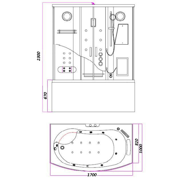 Гидробокс BandHours Pronto 170х100х230 Гидробокс BandHours Pronto 170х100х230