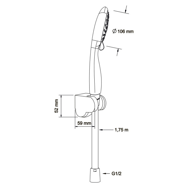 Душевой гарнитур Swedbe Hermes черный (5135B) Душевой гарнитур Swedbe Hermes черный (5135B)