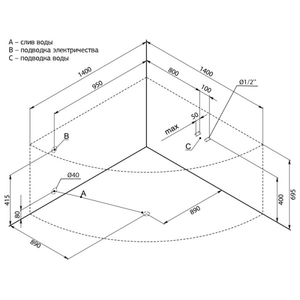 Ванна акриловая Aquanet Palau 140х140 без гидромассажа Ванна акриловая Aquanet Palau 140х140 без гидромассажа