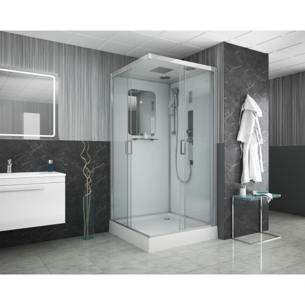 Душевая кабина Niagara с гидромассажем Premium 900*900*2100 стекло прозрачное, профиль хром (NG-6001-01GQ)