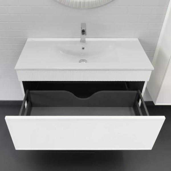 Тумба подвесная с раковиной Comforty Мадрид 1000x460x465 белый матовый (00-00017864)