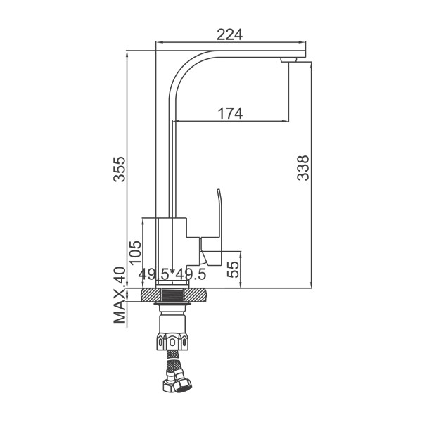 Смеситель для кухни Ledeme хром (L74017)