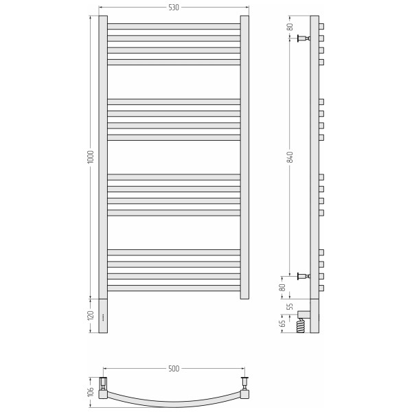 Полотенцесушитель электрический Сунержа Аркус 3.0 1000x500 провод слева матовый чёрный (31-5704-1050) Полотенцесушитель электрический Сунержа Аркус 3.0 1000x500 провод слева матовый чёрный (31-5704-1050)