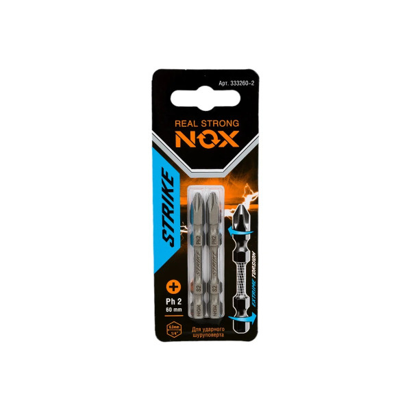 Бита Nox impact E6,3 Рh2-60 2 шт карта STRIKE (333260-2)