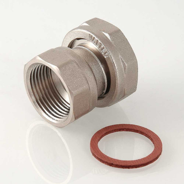 Переход с накидной гайкой 1"х3/4" ВВ Valtec (никель) (VTr.614.N.0605) Переход с накидной гайкой 1"х3/4" ВВ Valtec (никель) (VTr.614.N.0605)