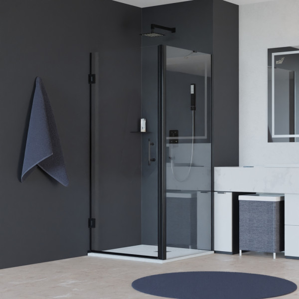 Душевой уголок RGW HO-045B (HO-011B + Z-050-2B + O-204B) 800x700 стекло прозрачное, профиль черный (350604587-014)