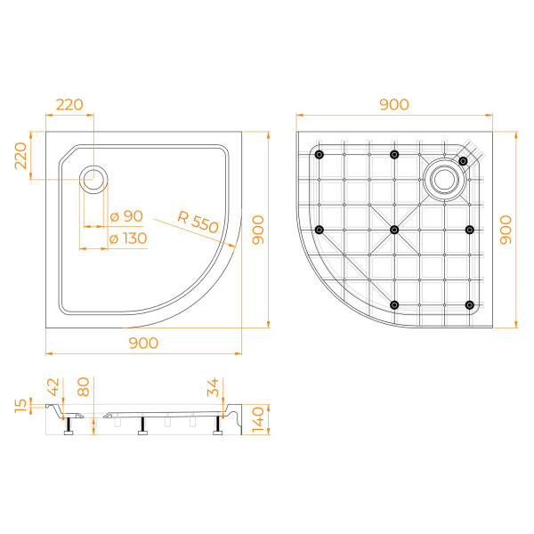 Душевой поддон RGW SMC/R-C 90x90 белый (12350499-01) Душевой поддон RGW SMC/R-C 90x90 белый (12350499-01)