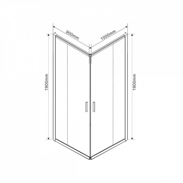 Душевой уголок Vincea Garda 1000х900х1900 стекло прозрачное, профиль хром (VSS-1G9010CL)