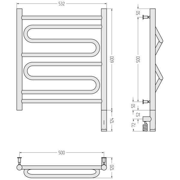 Полотенцесушитель электрический Сунержа Элегия 3.0 600x500 провод справа матовый чёрный (31-5819-6050) Полотенцесушитель электрический Сунержа Элегия 3.0 600x500 провод справа матовый чёрный (31-5819-6050)
