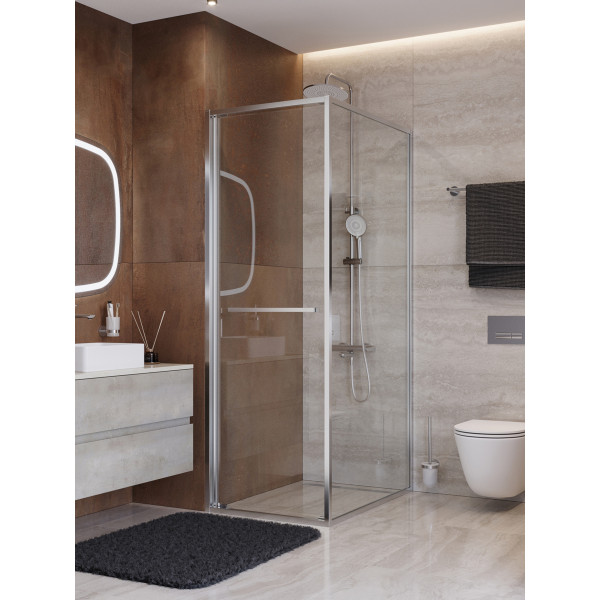 Душевой уголок Cezares Lux 80x100x195 стекло прозрачное, профиль хром (LUX-AH-FS-1-80/100-C-CR)