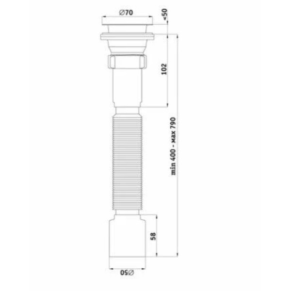 Сифон гофрированный Ани-Пласт 1 1/2"x50 мм 350-760 мм (G105)