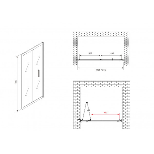 Душевая дверь Abber Sonnenstrand 120x195 стекло прозрачное, профиль черный (AG07120B) Душевая дверь Abber Sonnenstrand 120x195 стекло прозрачное, профиль черный (AG07120B)