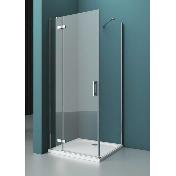 Душевой уголок BelBagno Kraft 80x80 стекло прозрачное, профиль хром (KRAFT-A-12-80-C-Cr-L)