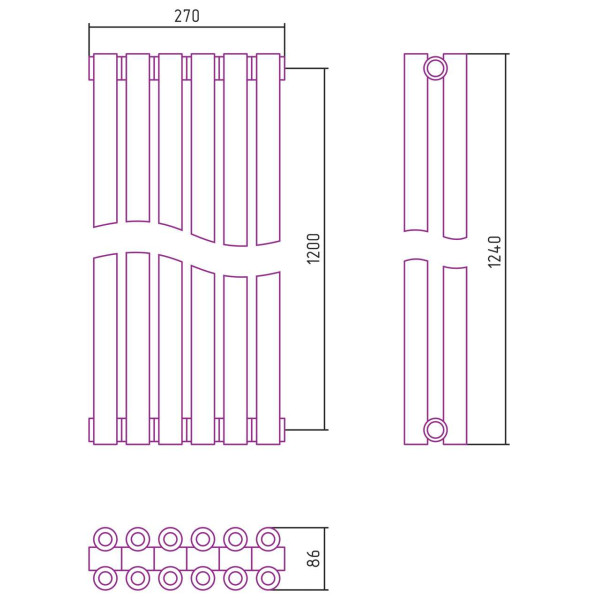Дизайн-радиатор Сунержа Эстет-00 1200*270 6 секций белый (12-0332-1206) Дизайн-радиатор Сунержа Эстет-00 1200*270 6 секций белый (12-0332-1206)
