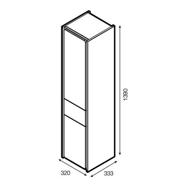 Пенал подвесной Roca Ronda 32x33,3x139 белый глянцевый/антрацит (ZRU9302966)