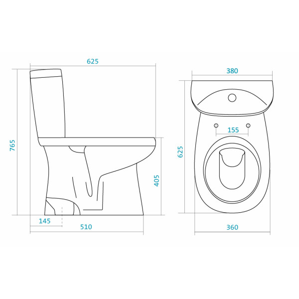 Унитаз-компакт Santek Анимо 625х380х765 (1WH302133)