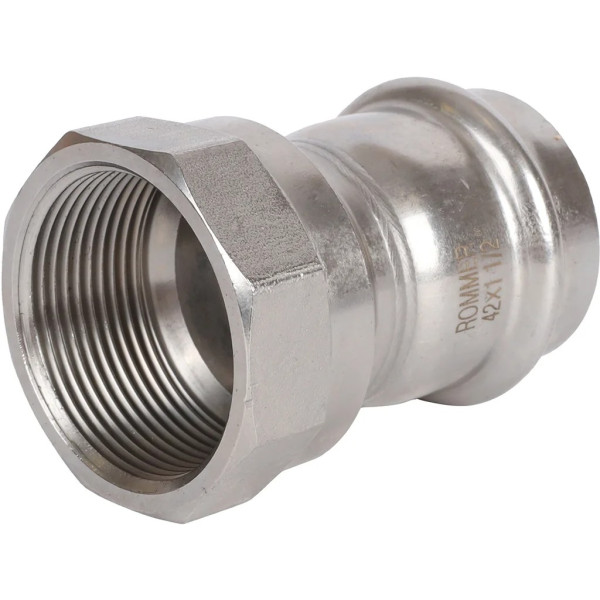 Переход 42х1 1/2"В Rommer из нержавеющей стали (пресс) (RSS-0022-042112) Переход 42х1 1/2"В Rommer из нержавеющей стали (пресс) (RSS-0022-042112)