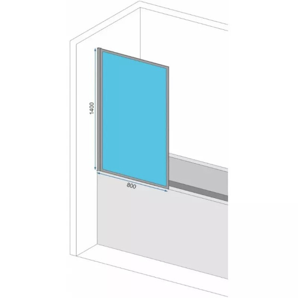 Душевая шторка для ванн Rea Elegant 80x140 стекло прозрачное, профиль хром (REA-W6601)