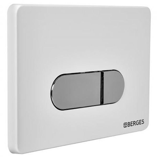 Клавиша смыва Berges Novum D7 хром глянец - белая (040037)