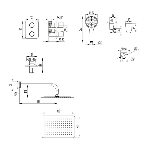 Смеситель для душа Lemark Bronx встраиваемый графит (LM3749GM) Смеситель для душа Lemark Bronx встраиваемый графит (LM3749GM)