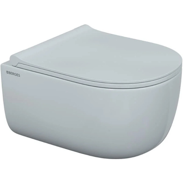 Унитаз подвесной Berges Ego Rimless 49 см сиденье дюропласт Toma Slim SO: микролифт (082111)