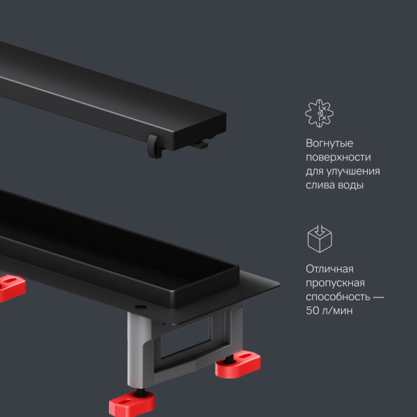 Душевой лоток AM.PM MasterFlow линейный универс затвор Tile 80 см черн мат (W01SC-U11-080-04BM) Душевой лоток AM.PM MasterFlow линейный универс затвор Tile 80 см черн мат (W01SC-U11-080-04BM)