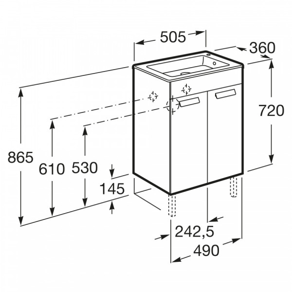 Тумба напольная Roca Debba 486x356x707 коричневый (Z.RU93.0.271.0)