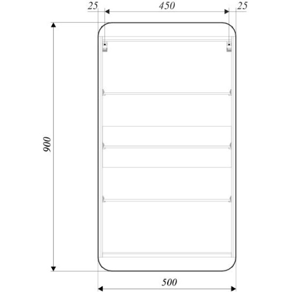 Шкафчик зеркальный 1Marka Nuvo 500*120*900 белый (У83224)