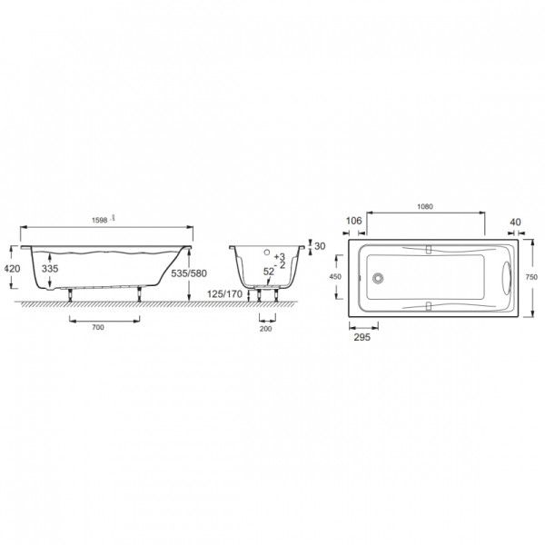 Ванна акриловая Jacob Delafon Odeon Up 160*75 (E6057RU-00) Ванна акриловая Jacob Delafon Odeon Up 160*75 (E6057RU-00)